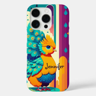 Kinderpfauendesign mit individuelle Name iPhone 16 Pro Hülle