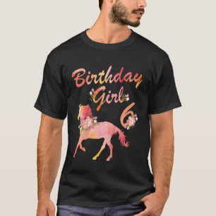 Kinderpferd 6. Geburtstag für Mädchen Liebe Pferde T-Shirt