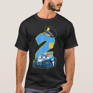 Kinderpolizei Auto 2. Geburtstag 2 Jahre alter Pol T-Shirt