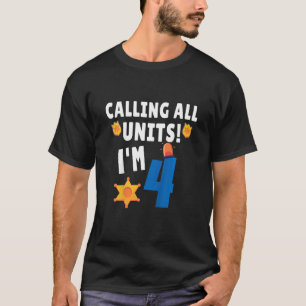 Kinderpolizei Auto 4. Geburtstag 4 Jahre alt Gebur T-Shirt