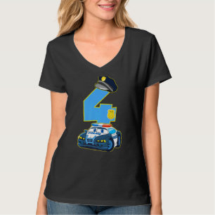Kinderpolizei Auto 4. Geburtstag 4 Jahre alter Pol T-Shirt