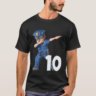 Kinderpolizei Geburtstagskleidung 10 Polizei 10. T-Shirt