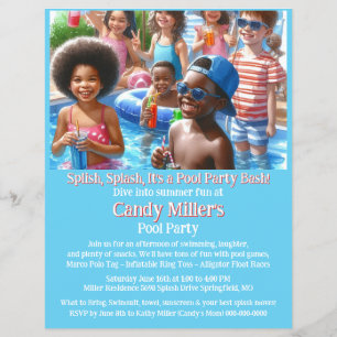 Kinderpoolparty-Einladungsflyer Flyer
