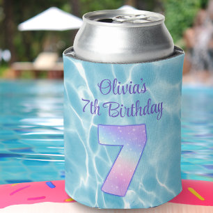 Kinderpoolparty Sommer 7. Geburtstag Wasser Dosenkühler
