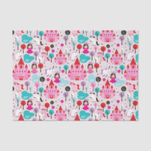 Kinderprinzessinschloss und -Einhorn Seidenpapier