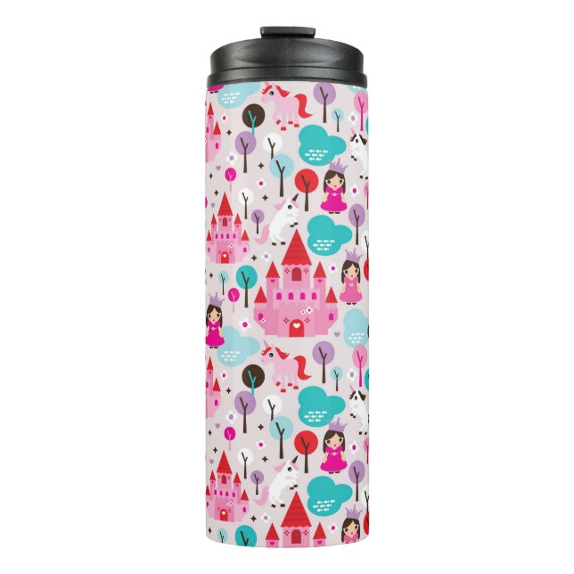 Kinderprinzessinschloss und -Einhorn Thermosbecher (Vorderseite)