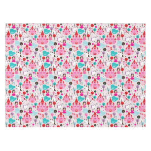 Kinderprinzessinschloss und -Einhorn Tischdecke