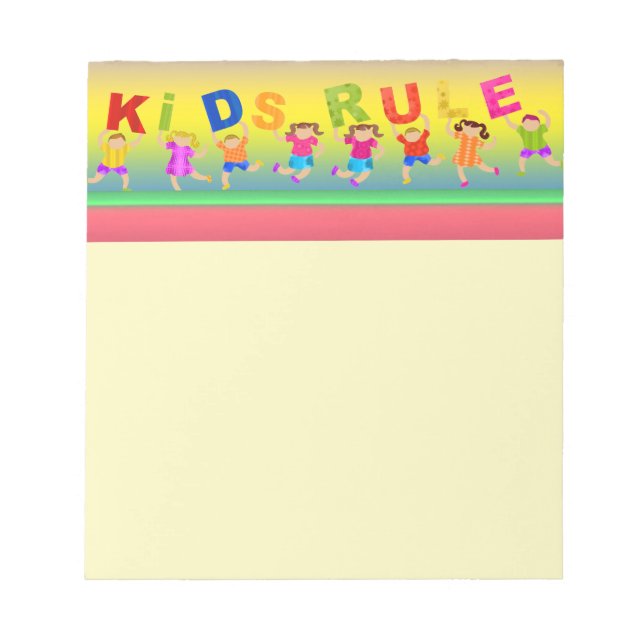 Kinderregel Notizblock (Vorderseite)