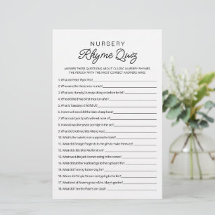 Kinderreim-Quiz Baby Shower-Spiel mit Antworten