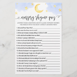 Kinderreim-Quiz Baby Shower-Spiel mit Antworten