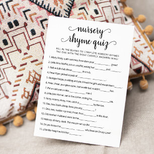 Kinderreim-Quiz Baby-Shower-Spielkarte Einladung