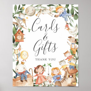 Kinderreime Baby Shower Karten und Geschenke Schil Poster