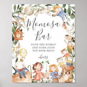 Kinderreime Baby Shower Mimosa Bar Schild