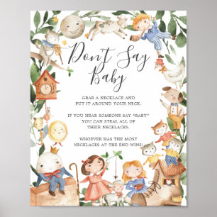 Kinderreime Baby Shower Nicht Baby Schild sagen