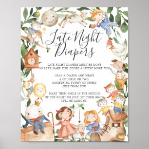 Kinderreime Baby Shower Spät Nachts Windeln Schild