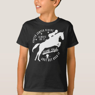 Kinderreiterjäger-Pullover-Pferdet-shirt Schwarze T-Shirt