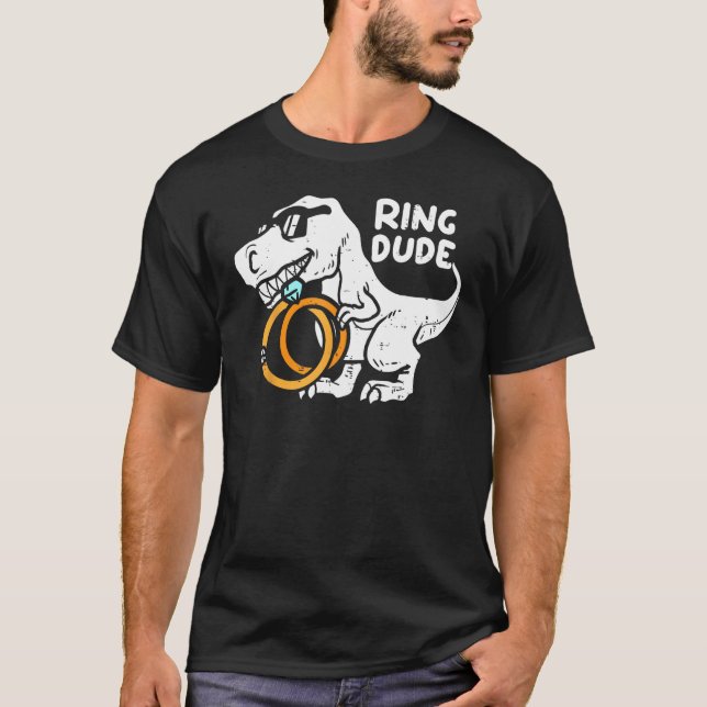 Kinderring Typ Rex Dinosaurier Ringträger Hochzeit T-Shirt (Vorderseite)