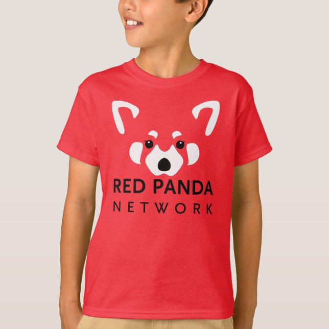 Kinderroter Panda-Shirt-Rot T-Shirt (Vorderseite)