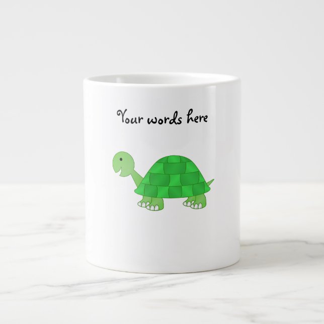 Kinderschildkröte in grüner Flut Jumbo-Tasse (Vorderseite)