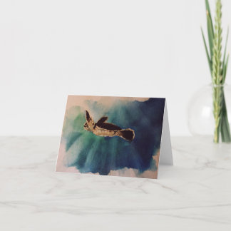 Kinderschildkröte in Oberflächenwasserfarbe Karte