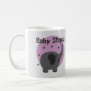 Kinderschritte Kawaii niedlicher Babyelefant grau Kaffeetasse