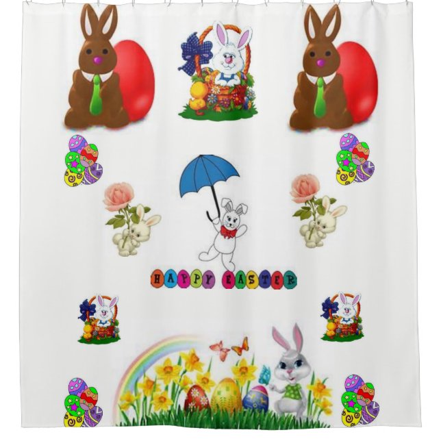 Kinderschuhe Ostergeblasener weißer Duschvorhang (Vorderseite)