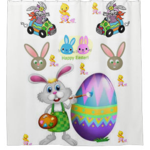 Kinderschuhe Ostergeblasener weißer Duschvorhang