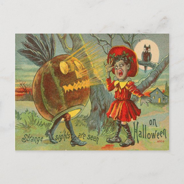 Kinderschüssel Vollmond Jack O' Lantern Postkarte (Vorderseite)