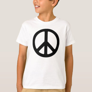 Kinderschwarzes Friedenszeichen-Shirt T-Shirt