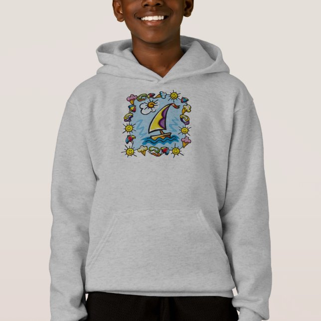 KinderSegelboot-T-Shirt Hoodie (Vorderseite)