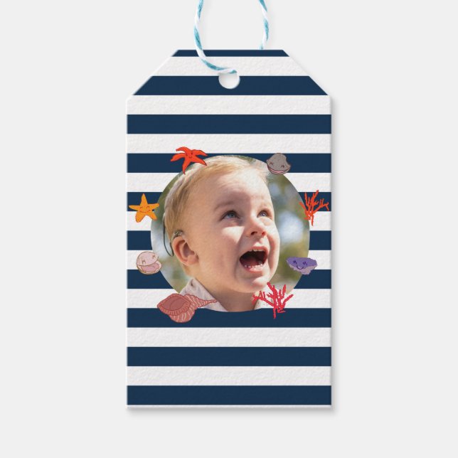 Kindersegelfeier im Sommer Geschenkanhänger (Vorderseite)