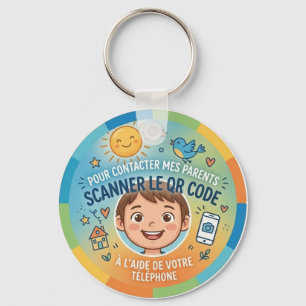 Kindersicherheit QR-Code, um Eltern zu kontaktiere Schlüsselanhänger