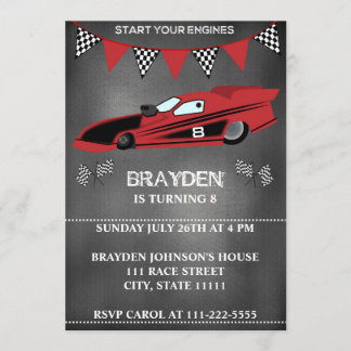 Kinderskartonrennen Geburtstagsfeier Einladung