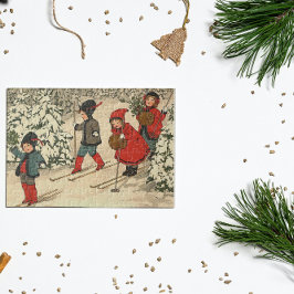 Kinderski, eine Vintage Winterlandschaft Puzzle