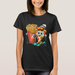 Kinderskikurs Pizza Pizzeria Französisches Fry Ski T-Shirt
