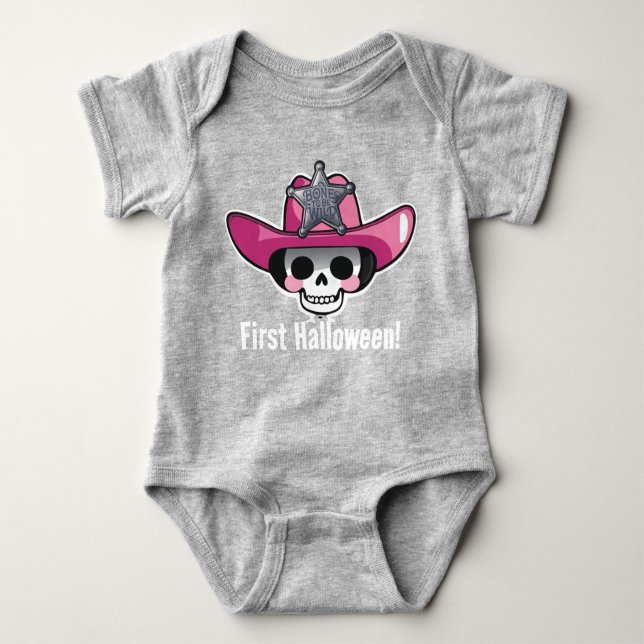 Kindersohle, Skeletton Cowgirl Bodysuit Baby Strampler (Vorderseite)