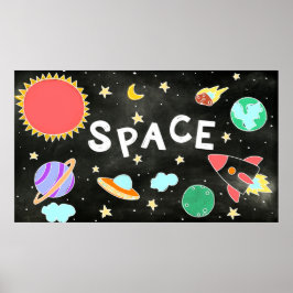 Kindersolarsystem Moderne grafische Raumwand Poster