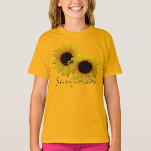 Kindersonnenblumen-T-Shirt Mädchensonnenblumen-T-S T-Shirt
