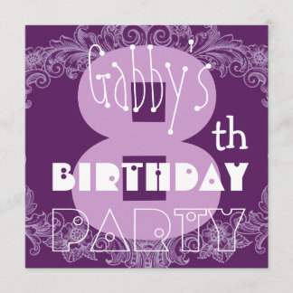 Kinderspiel 8. Geburtstag Individuelle Name Modern Einladung