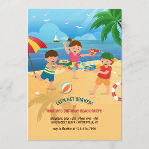 Kinderspiel am Strand Einladung