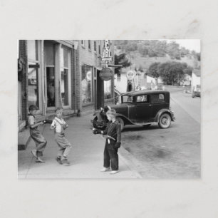 Kinderspiel in Wisconsin, 1930er Postkarte