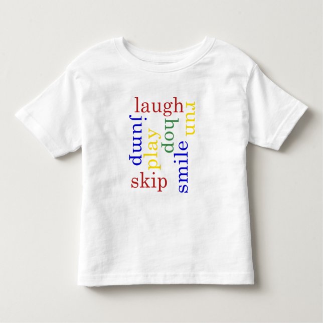 Kinderspiel, lachen, laufen, Typografie-T - Shirt  (Vorderseite)