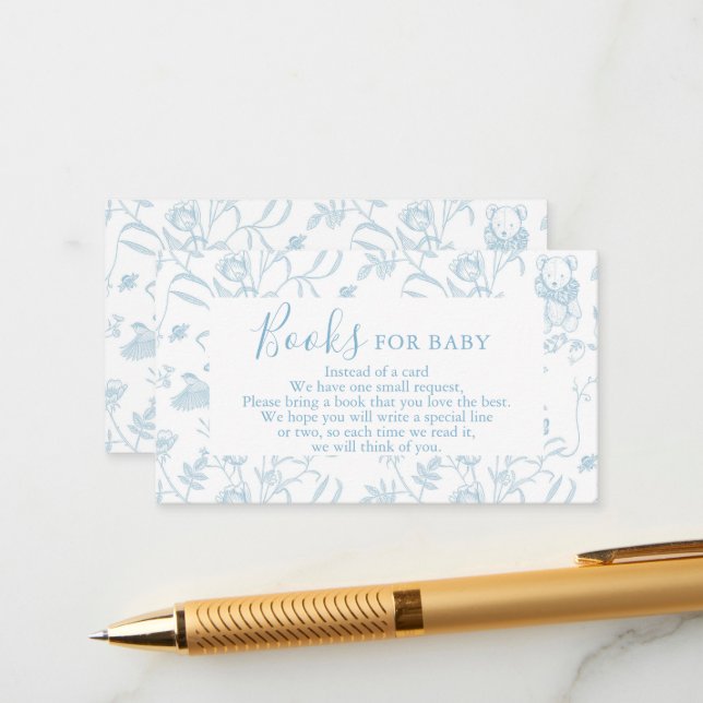 Kinderspielbärenbucher für Baby Card Begleitkarte (Vorderseite/Rückseite Beispiel)