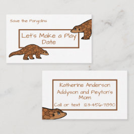 Kinderspieldatum Pangolin-Visitenkarte Visitenkarte