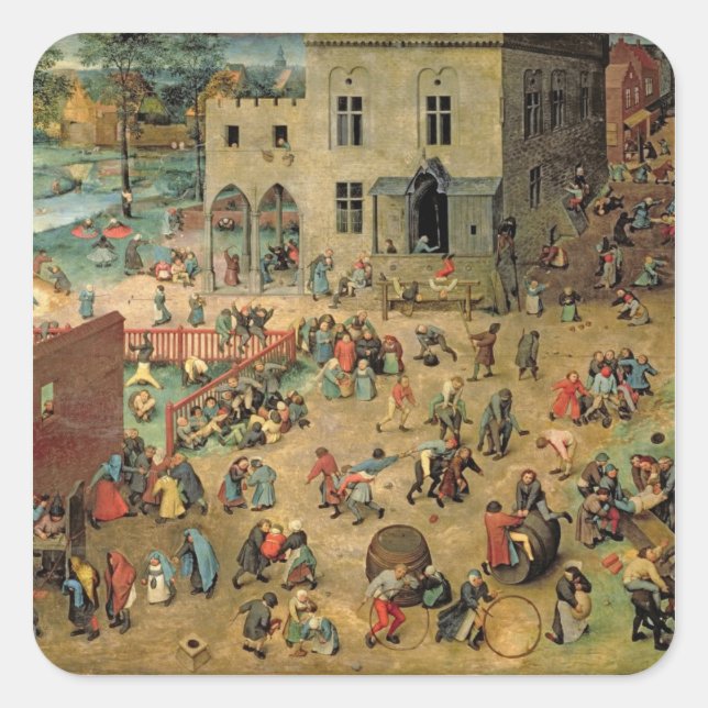 Kinderspiele , 1560 quadratischer aufkleber (Vorderseite)