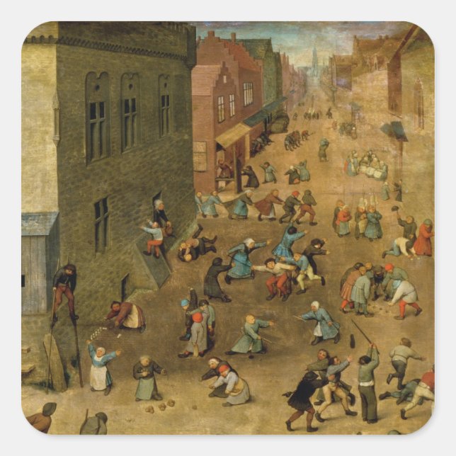 Kinderspiele: Details oben rechts Quadratischer Aufkleber (Vorderseite)