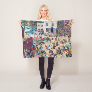 Kinderspiele, Pieter Bruegel Fleecedecke