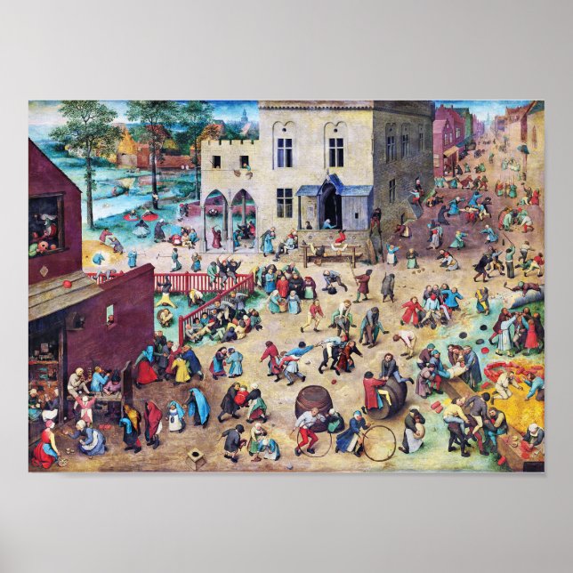 Kinderspiele, Pieter Bruegel Poster (Vorne)