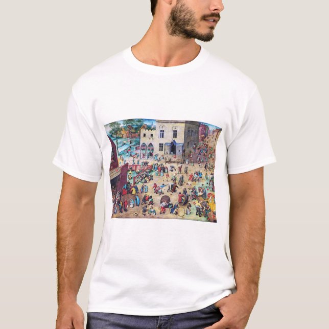 Kinderspiele, Pieter Bruegel T-Shirt (Vorderseite)
