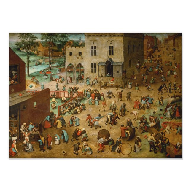 Kinderspiele von Pieter Bruegel Fotodruck (Vorne)